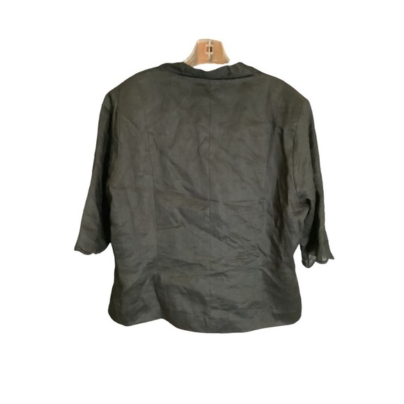Vintage Nicole Ashley by Lily and Taylor Linen Embellished 3/4 Sleeve Jacket 18 - Picture 2 of 8